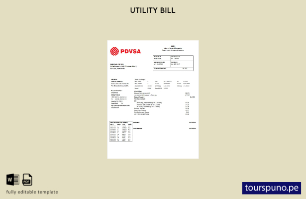 listo para imprimir plantilla de word   factura de servicios públicos de gas d 7